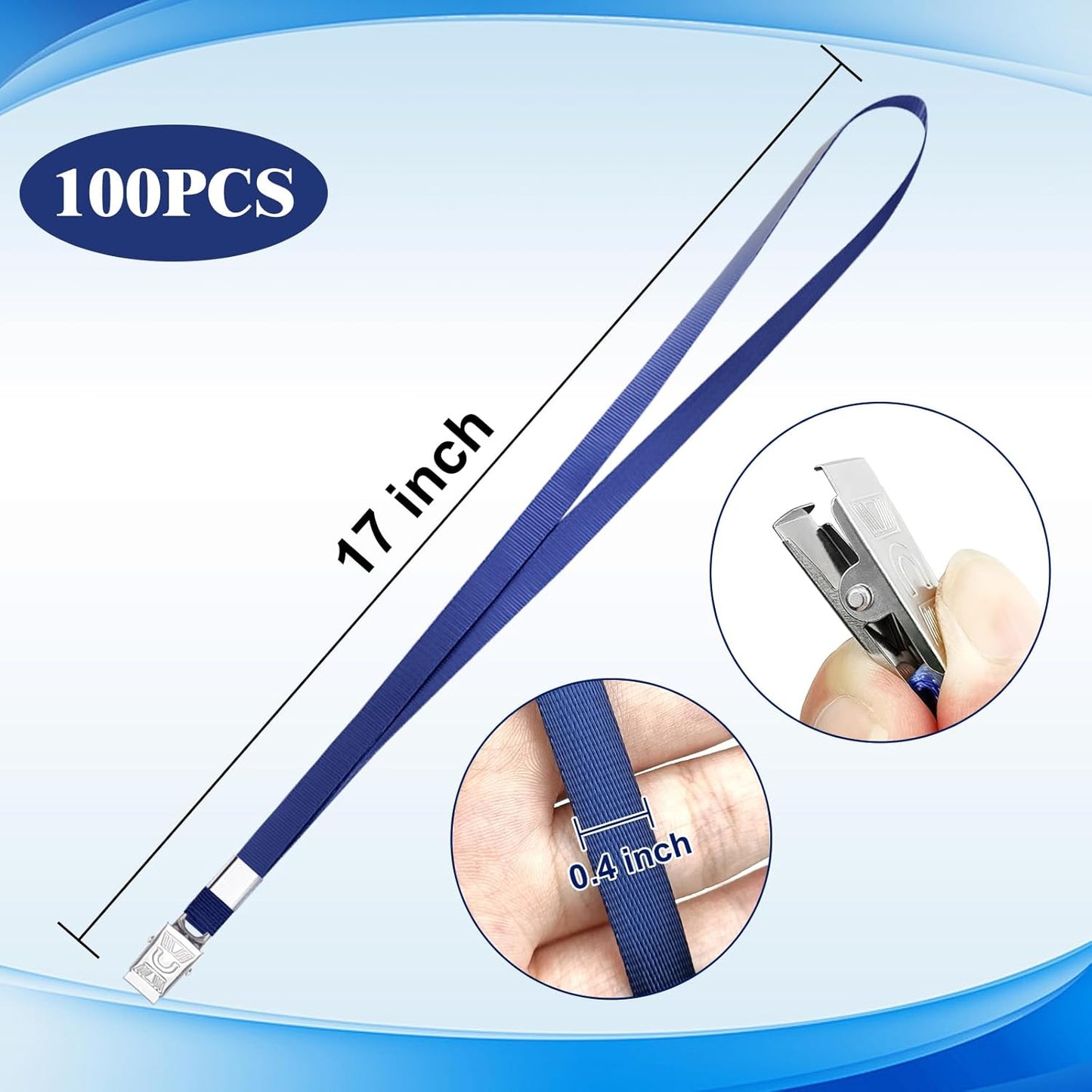 Lanyards for Id Badges,100 Packs Lanyard Bulk with Flat Badge for Name Tag Lanyard ID Holder