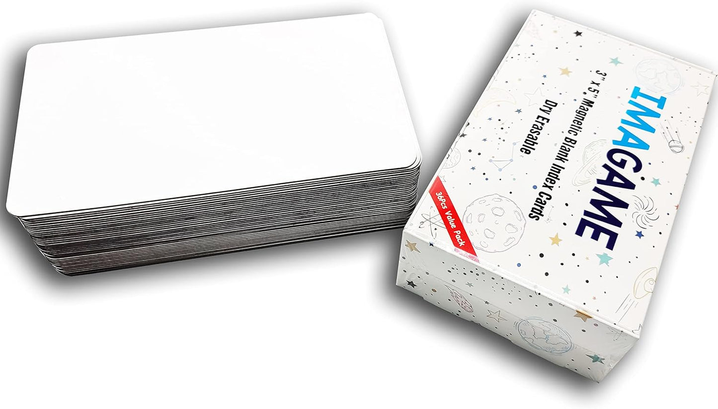 Dry Erase Magnets, Blank Magnetic Dry Erase Labels, 36-Pack, Erasable Magnets for Whiteboard, Multipurpose White Magnetic Labels to Write On for Classroom, Home, Education, Office, 3" x 5"