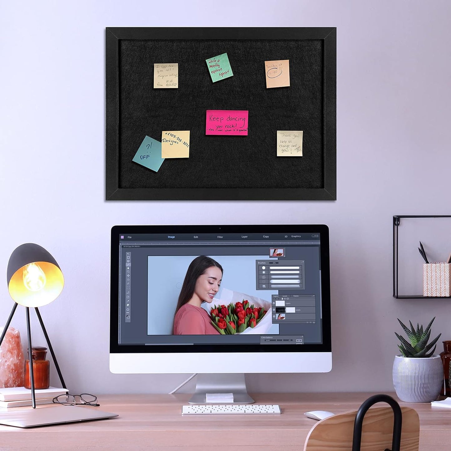 TORASO Cork Board Bulletin Board, 13" X 17" Cork Boards for Walls with Pins, Eye Bolts, gaskets, Screws, Pin Board for Office, School and Home (BK,33 * 43cm,2P)