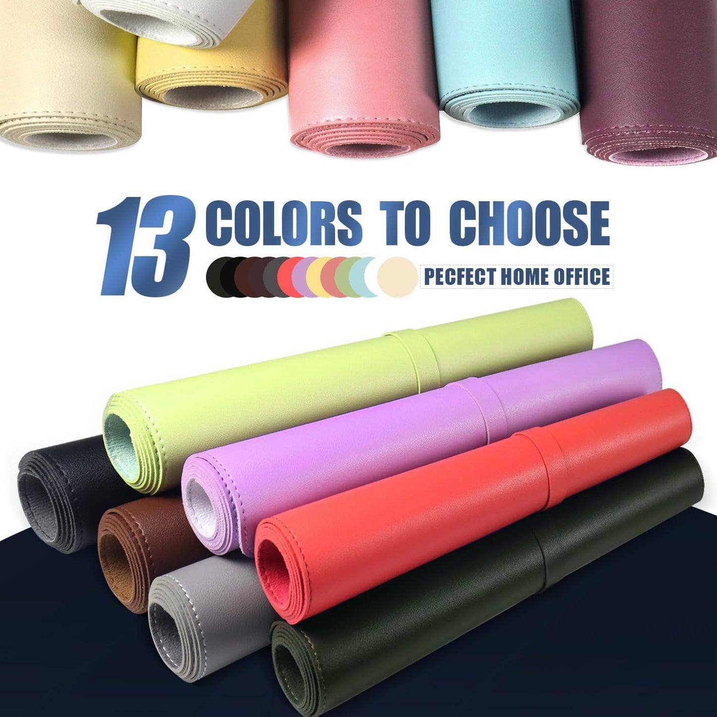 Leather Desk Pad Protector, 47.2'' x 23.6'', Suede Base Sewing Desk Blotter, Non-Slip Office Mat, Waterproof Writing Pad for Office and Home - Dark Gray