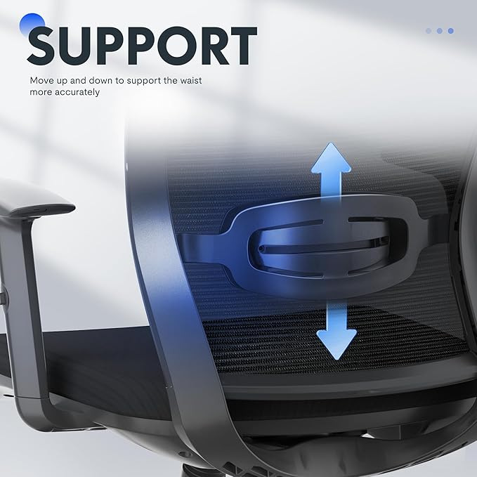 FLEXISPOT OC3 Cloud Ergonomic Office Chair with Footrest, High Back Computer Chair with Adjustable Lumbar Support/3D Headrest, Desk Chairs for Home Office Gaming Working, Black,Foam Seat,Cloud-F