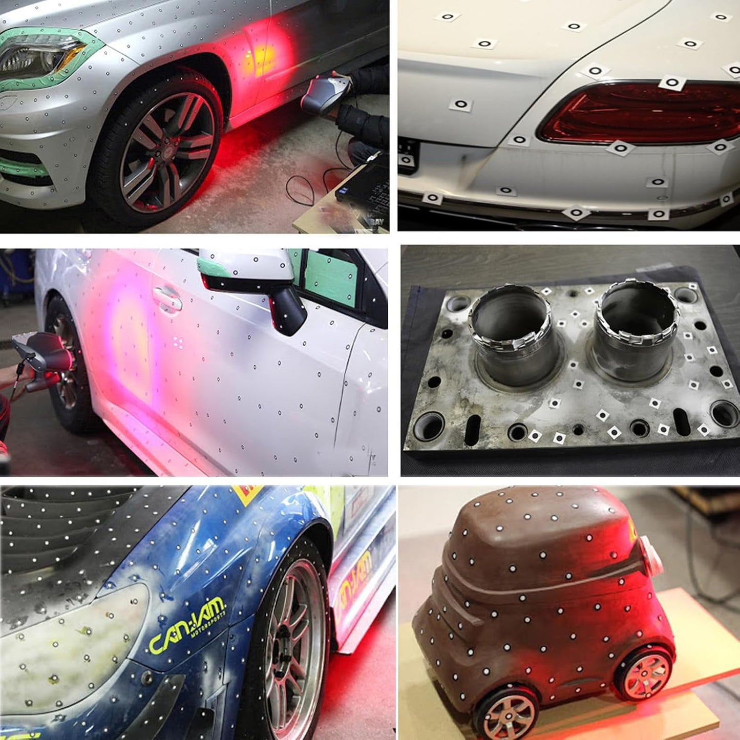 3D Scanning Tracking Markers Dots,6mm Diffuse Reflection 3D PositioningTarget Stickers,HogarDeco Reference Point Markers for Industrial and Interest Optical 3D Scanner (300pcs, Inner 6mm Outer 10mm