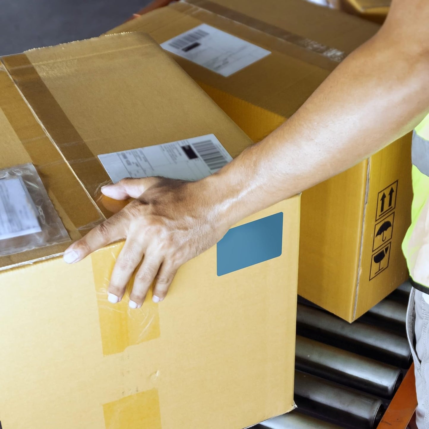 Kenco Color Coding 3 X 5 Rectangle Labels, Inventory Control Stickers 500 Labels Per Roll, Made in The USA (Light Blue)