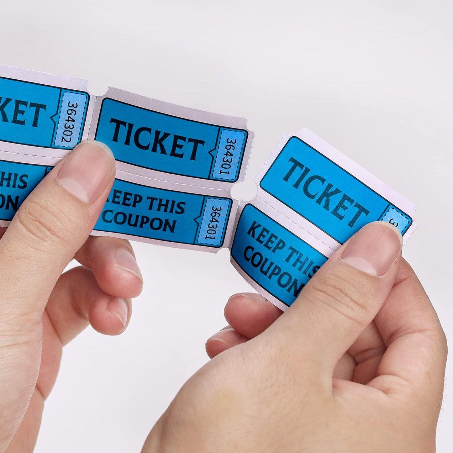 Fluorescence Raffle Tickets Double Roll 2000 Tickets Neon Blue 50/50 Tickets for Events, Entry, Class Reward, Fundraiser & Prizes