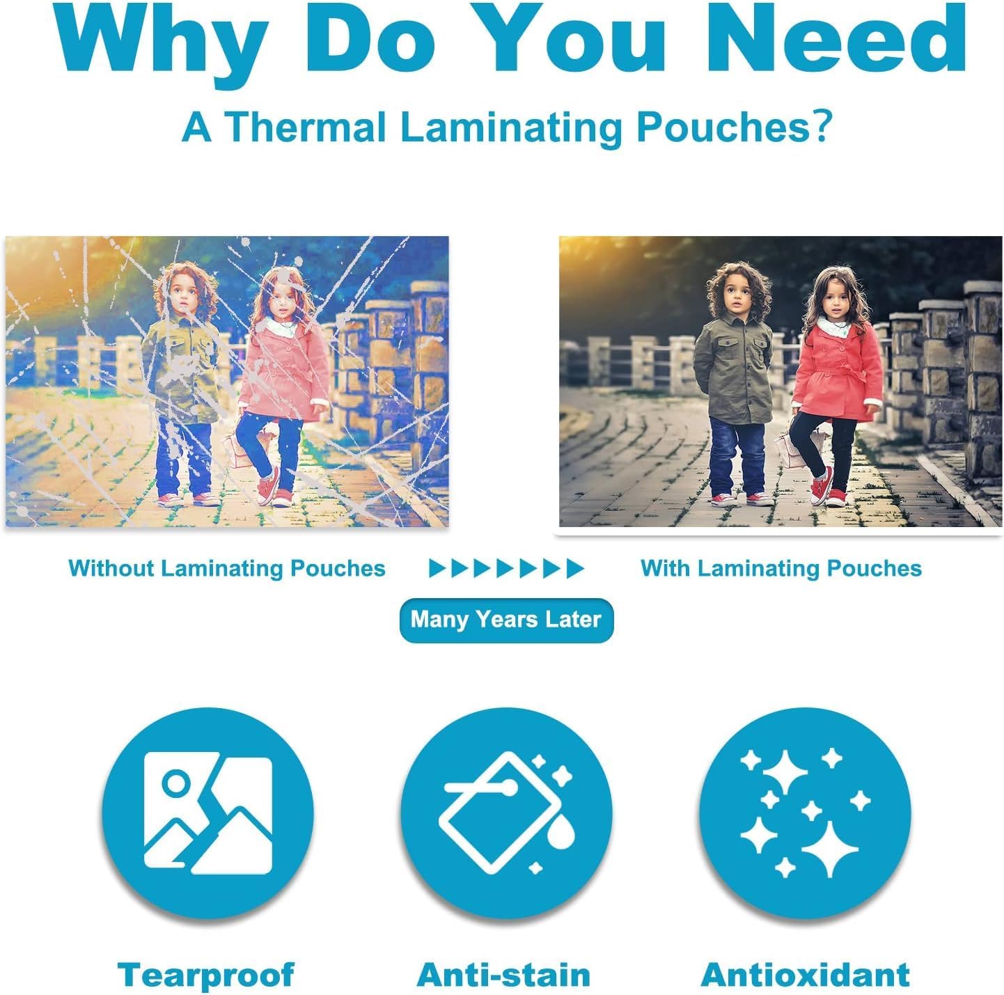 5 Mil Thermal Laminating Sheets, Holds 8.5 x 11 Inch Sheets, Clear Thermal Laminating Pouches for Laminator, 9 X 11.5-inches/Letter Size Thermal Laminating Paper, Round Corner 500 Pack