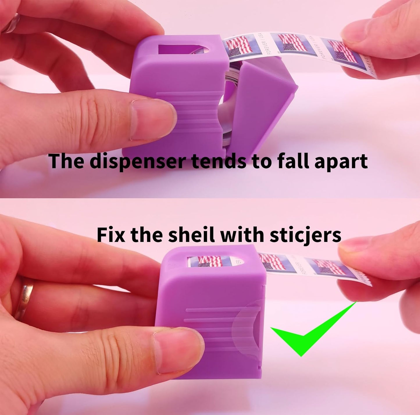 Stamp Roll Dispenser Postage Stamp Dispenser Compact and Impact-Resistant for Desk Organization of Home Office Supplies