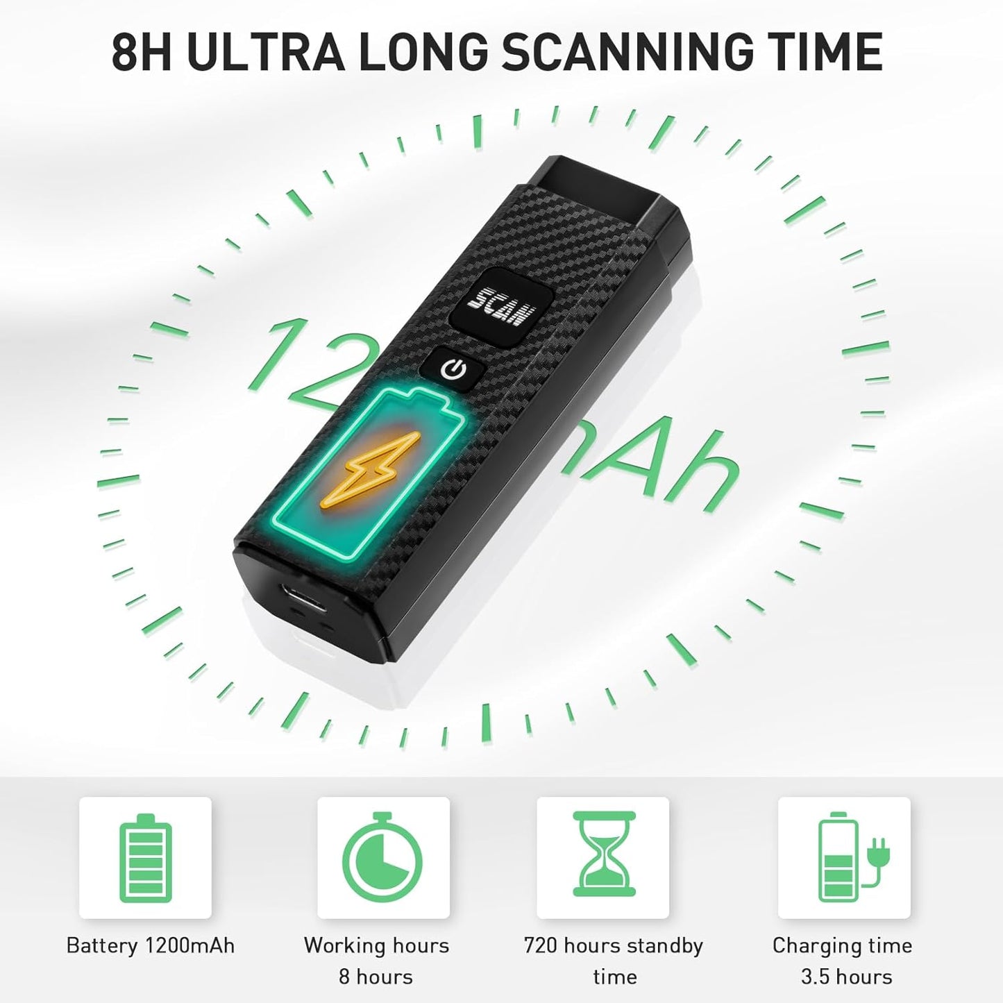 Bluetooth Barcode Scanner, ONEWSCAN Portable 1D 2D PDF417 Wireless Bar Code Scanners Support USB & Bluetooth & Wireless Connection Barcode Reader for Windows, Android, iOS, Tablets