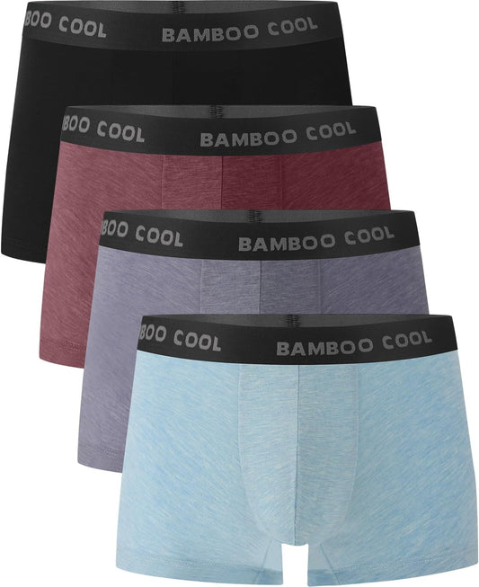 BAMBOO COOL Men's Ultra Breathable Underwear,No Riding Up Boxer Briefs with ComfortFlexible Waistband,Multipack