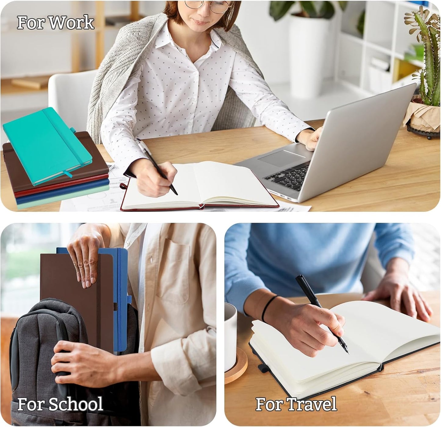 2Pack Blank Hardcover Sketch Book Notebook, A5 140 Pages 120Gsm Thick Journal for Drawing,School,Work,Diary，5.7''*8.3'',Lavender