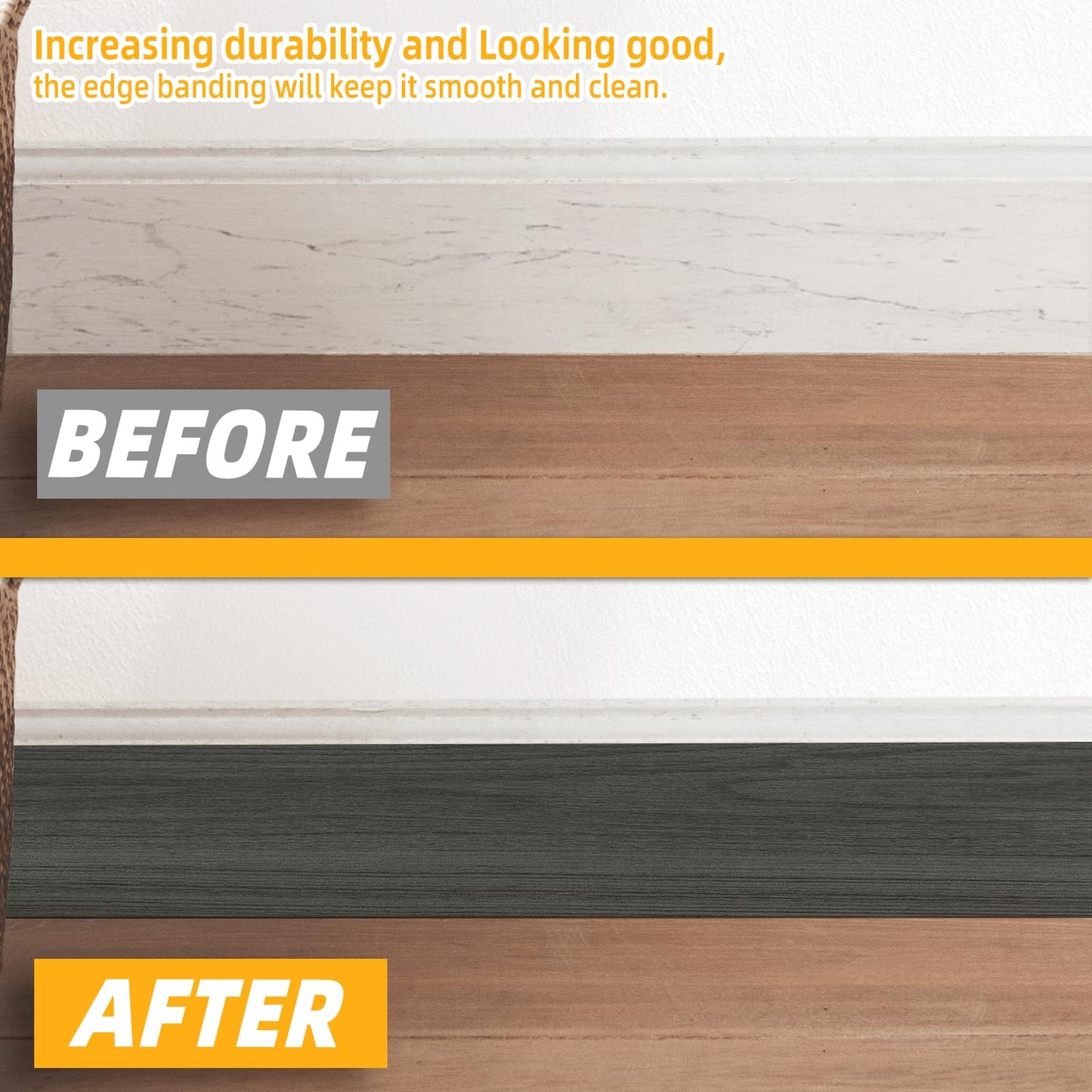 GSCIT Club Dark Walnut Wallpaper, 15.7 inch X 25ft Self Adhesive Wood Grain Repair Tape Patch for Tables, Chairs, Baseboards, Doors, Windows, Floors, Handicraft DIY.