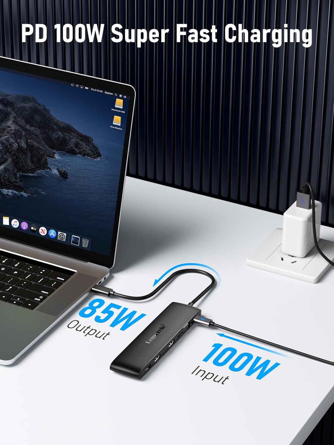 Lemorele USB C Dual Monitor Docking Station for Dell/HP/Lenovo/Surface Laptop, 12 in 1 Triple Display Multiport Hub Adapter w/2 HDMI 4K+VGA+10Gbps 2 USB3.2+2 USB2.0+100W PD+USB C Data+SD/TF+Audio