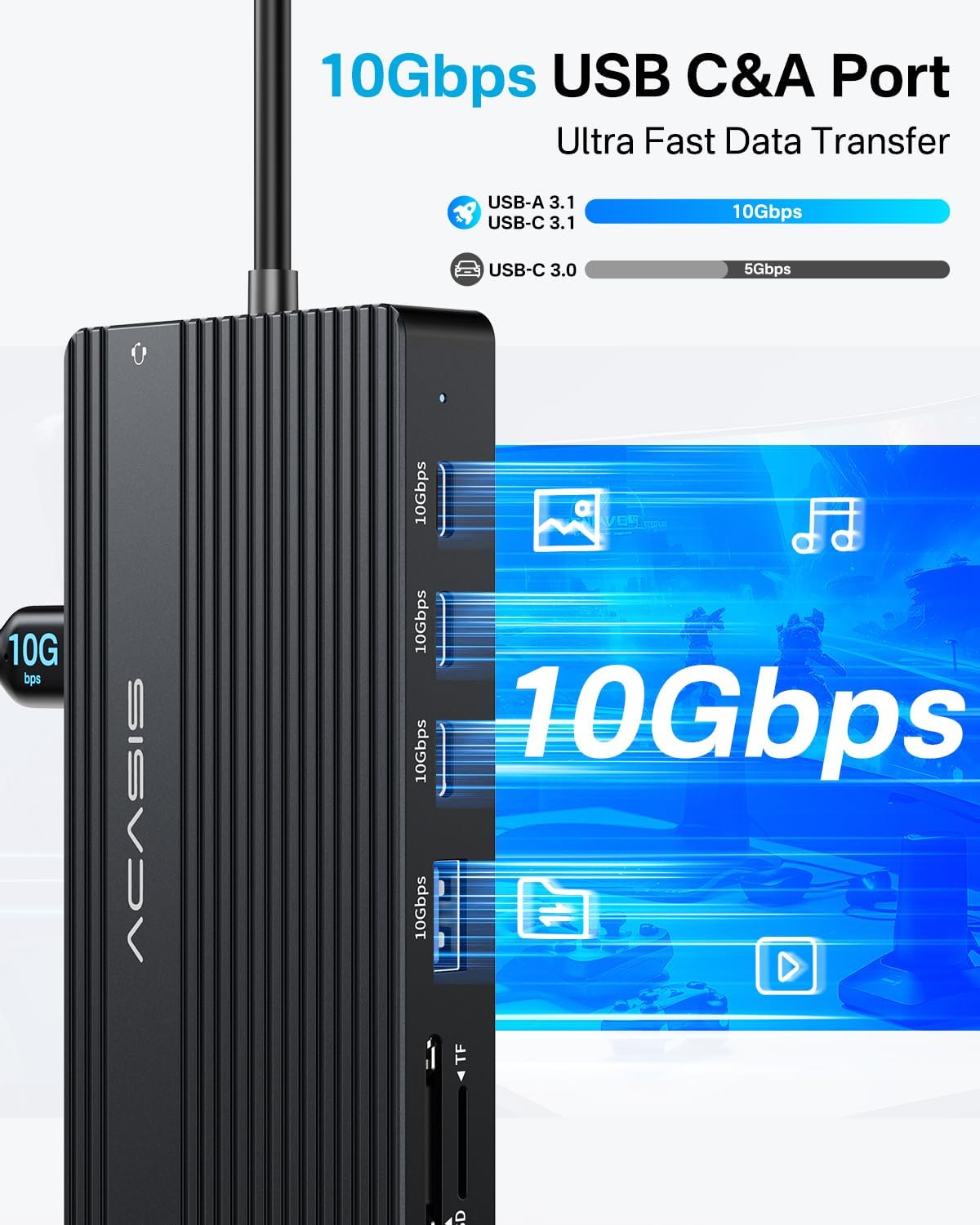 USB C Docking Station Dual Monitor, 14 in 1 USB C Hub, Adapter with 2 HDMI+DP(4K60Hz), Ethernet, 3 USBC 10G,100W PD, SD/TF, Audio, Laptop Docking Station for Dell/HP/Lenovo/ThinkPad/Surface (Black)