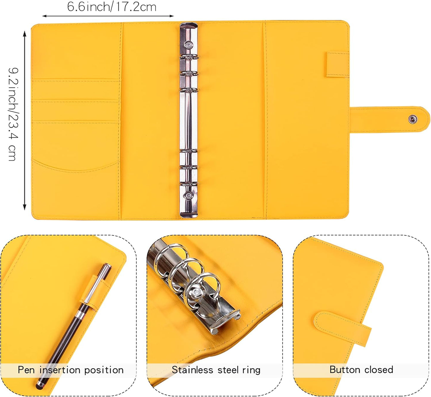 Money Saving Binder, Savings Challenges Book with for Cash Envelopes, 12pcs Zipper Envelopes A5 Budget Binder, Budget Planner for Managing Budgets and Saving Money (Yellow-9.2IN)
