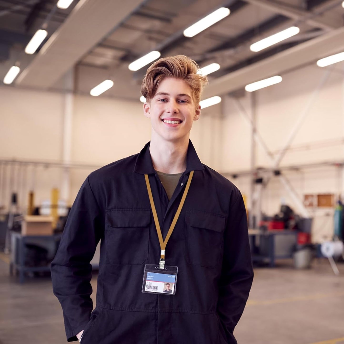 Lanyards for Id Badges,100 Packs Lanyard Bulk with Flat Badge for Name Tag Lanyard ID Holder