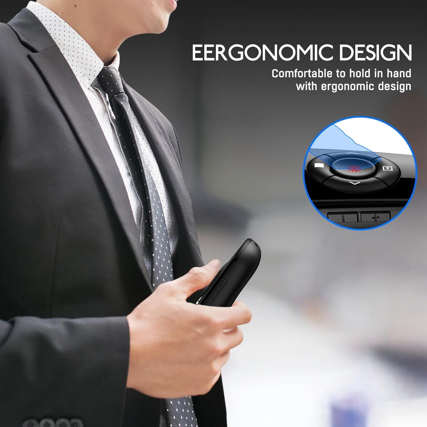 2 in 1 Type C USB Presentation Clicker，Wireless Presenter Remote PowerPoint Clicker for Computer Presentations with Volume Control,Slide Advancer for Mac Laptop