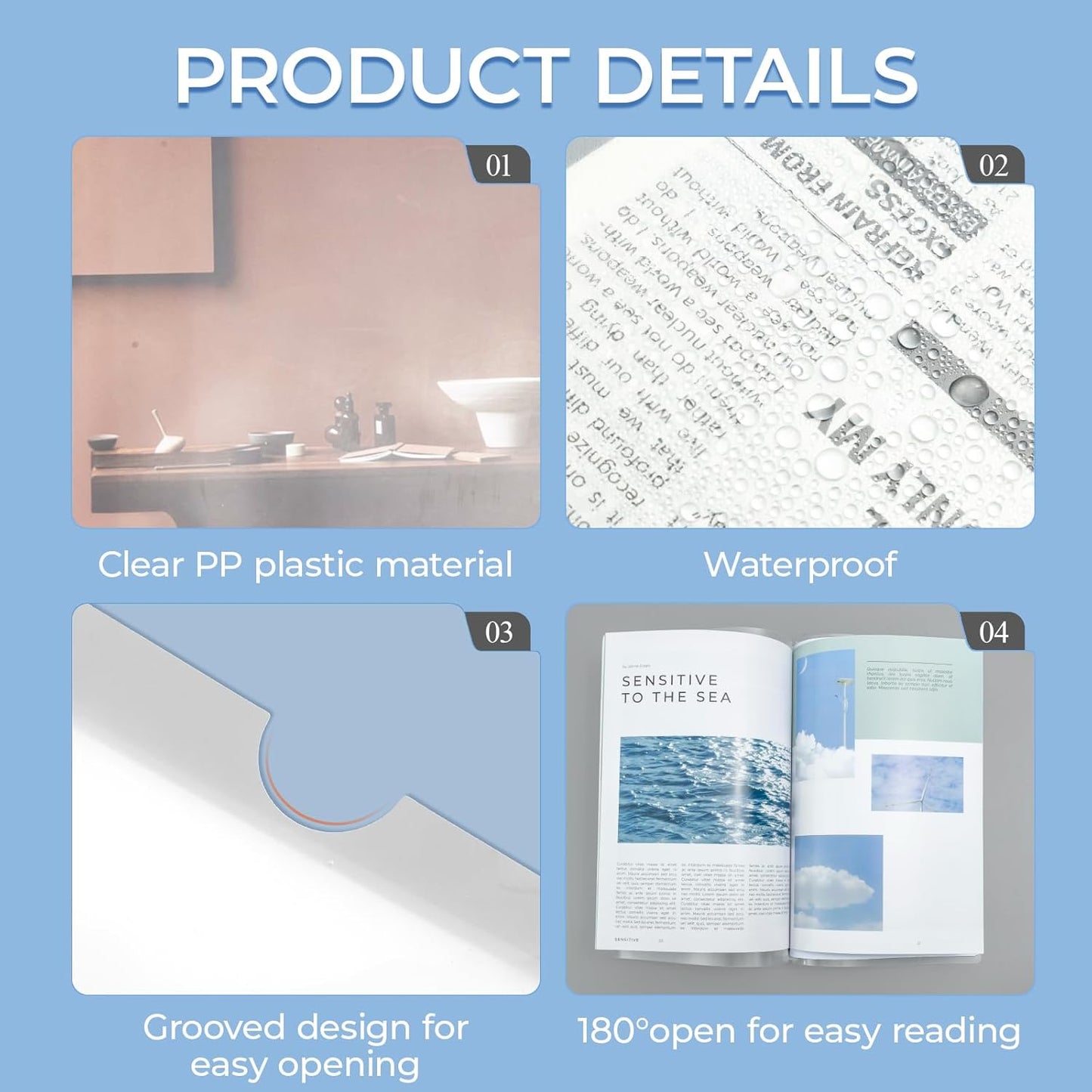 M&G 10 Pack Report Covers with Sliding Bar, 5mm Clear Report Folder for A4 and Letter Size Paper,35 Sheet Presentation Folders, 8.7X 12.2inch