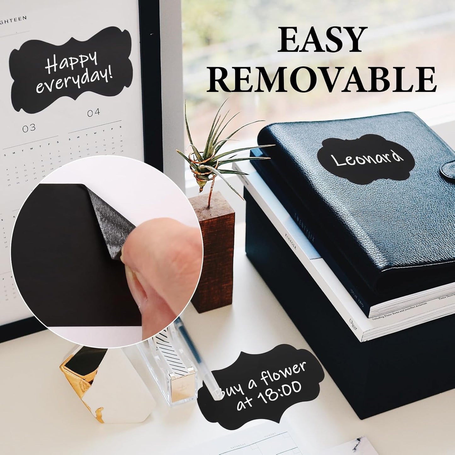 Chalkboard Labels 500 PCS, Reusable Black Labels for Jars, Suitable for Storage Boxes,Food Containers, Spice Containers, Kitchens, Weddings, Craft Making