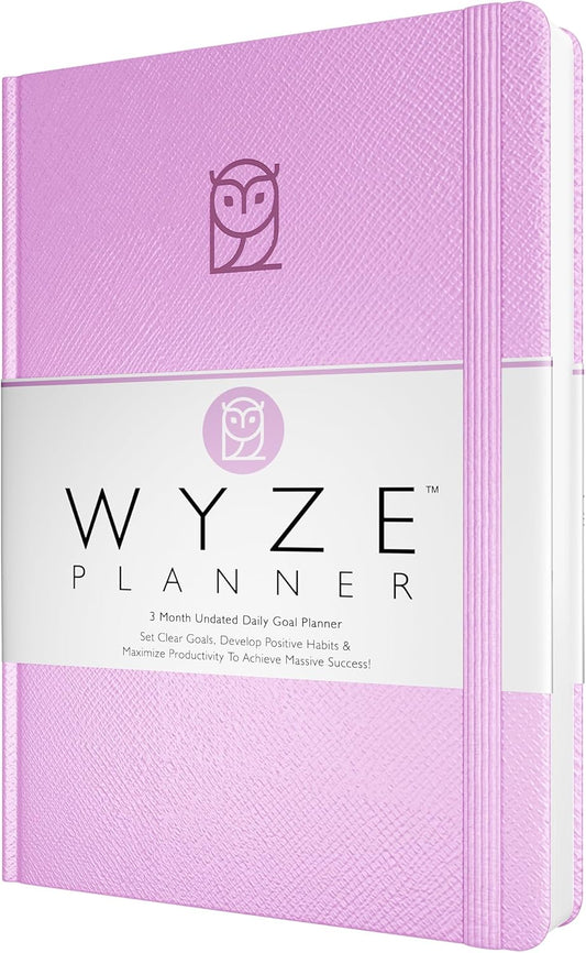 Undated Daily Planner – 3-Month A5 Productivity Organizer with Full Page Per Day, Hourly Schedule, Goal Setting, Habit Tracker, Weekly & Monthly Pages – Hardcover Time Management Notebook (Lilac)