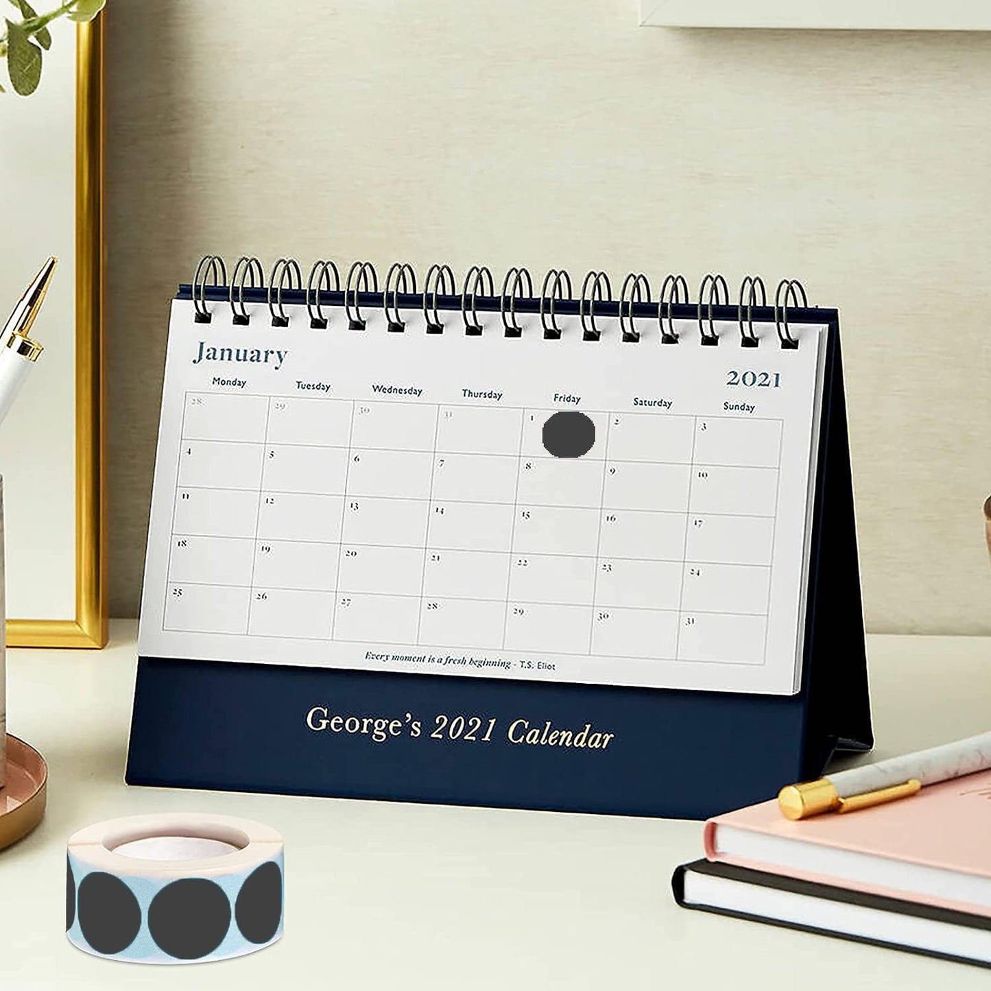 SHYGO® 1“ Black Circle Dot Stickers Color Coding Labels, 1000PCS 2 Rolls