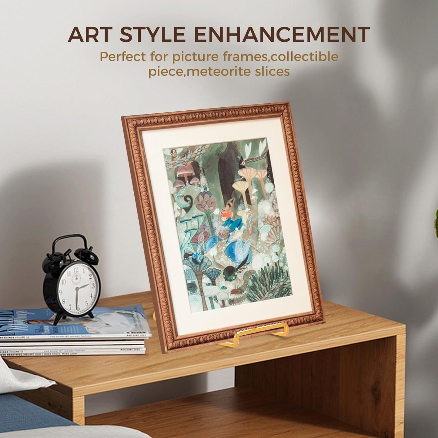 Plate Holder Easel Display Stand - 8 inch Metal Plate Stands for Display - Tabletop Picture Stand - Gold Iron Easels for Display Pictures | Photo Frames | Book | Decorative Plates | Plaque - 3 Pack