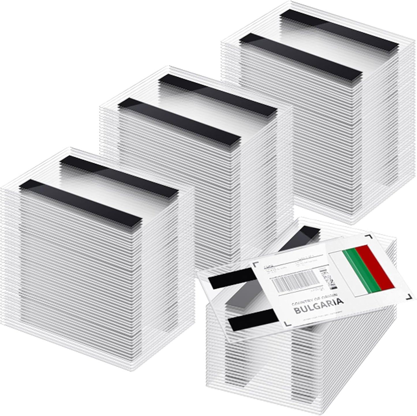 Ctosree 100 Pcs Magnetic Sign Holder Pallet Rack 5.5 x 3.5 Inches Magnetic Label Holder Clear Double Sided Window Display Frame Easy Front Opening for Window Door Office Schedule Store Home