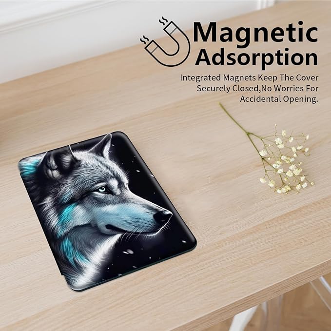 for Fire HD 10 Tablet Case 11th Generation 2021 and Amazon Fire HD10 Plus Case 10.1", 360 Degree Rotating Stand Smart Protective Case,for Fire HD 10 2021 Tablet,Starry Sky Wolf