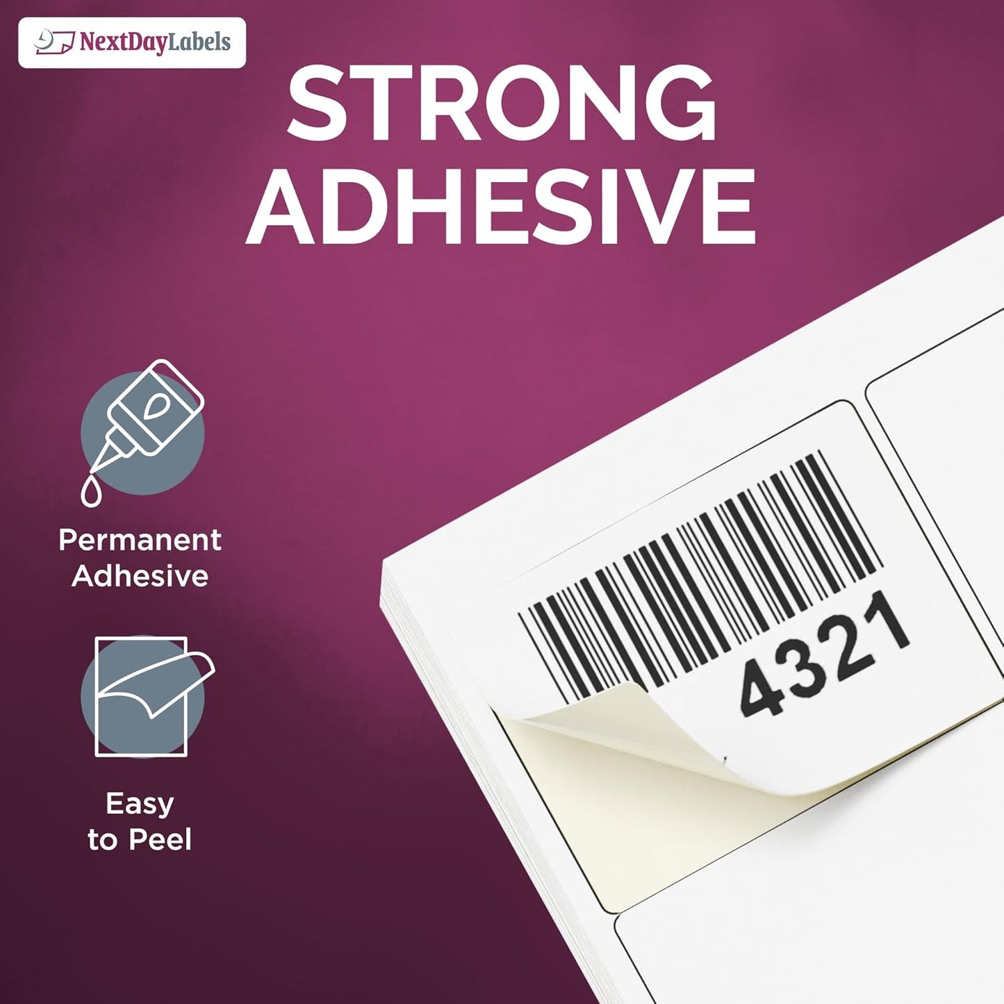 NextDayLabels – 2"-11/16 x 2 Rectangular Sticker Labels for Printer - White Laser/Inkjet Printer Labels Return Address Labels Shipping Label Stickers (500 Sheets, 15 Per Sheet, 7500 Labels)