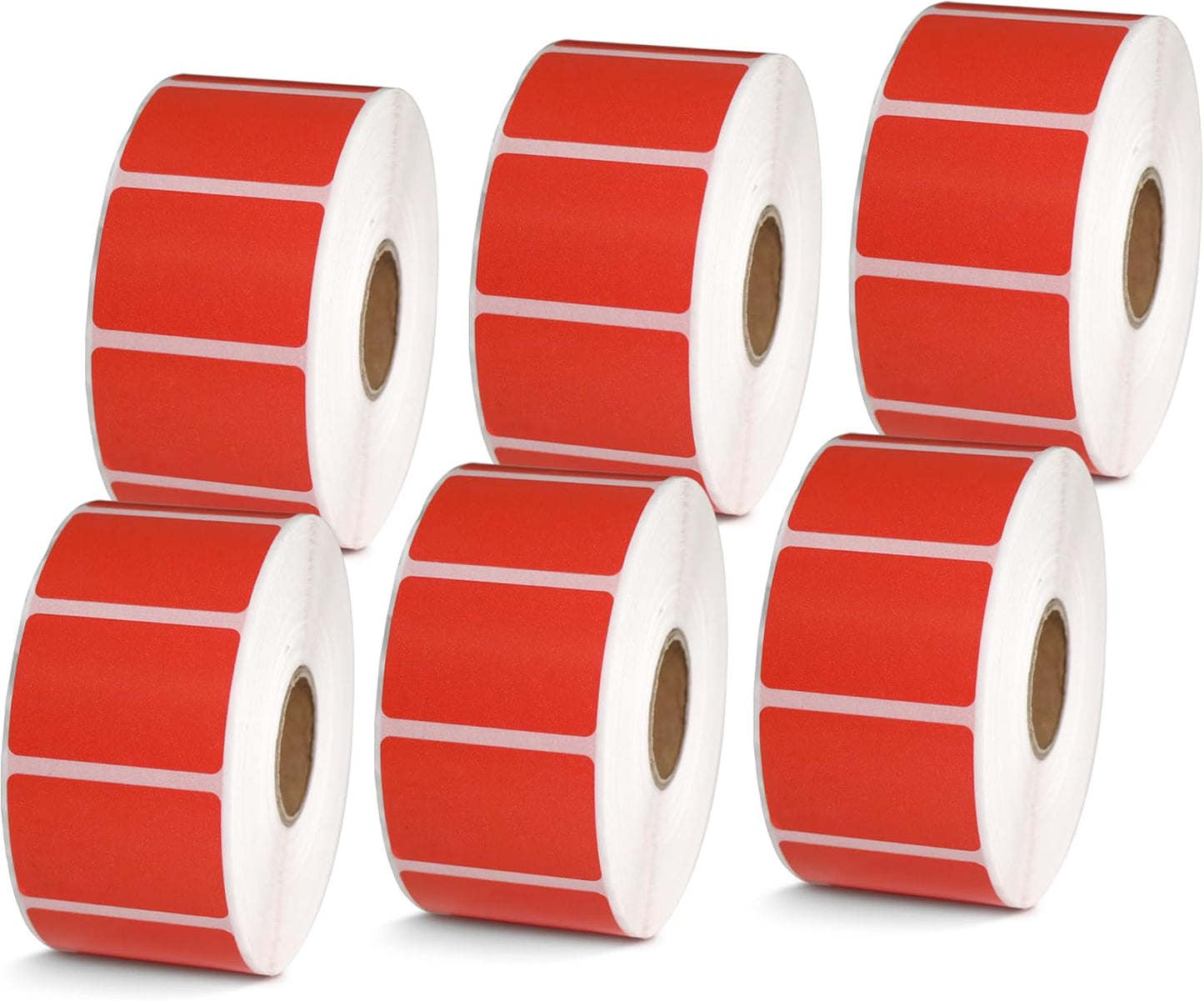 BETCKEY - 1.5" x 1" All Purpose & Address Labels Compatible with Zebra & Rollo Label Printer,Premium Adhesive & Perforated[Red, 6 Rolls, 7800 Labels]