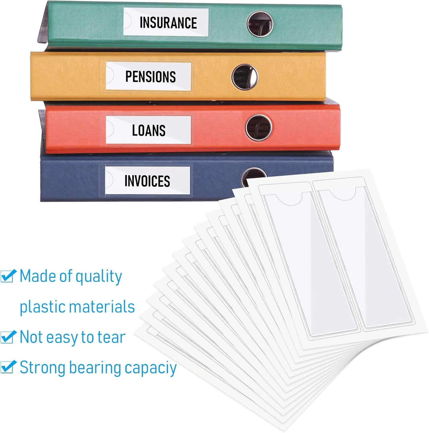 Chinco 30 Pack Self-Adhesive Index Card Pockets with Top Open for Loading - Ideal Index Card Holder for Organizing and Protecting - Crystal Clear Plastic (1.2 x 3.35 Inches)