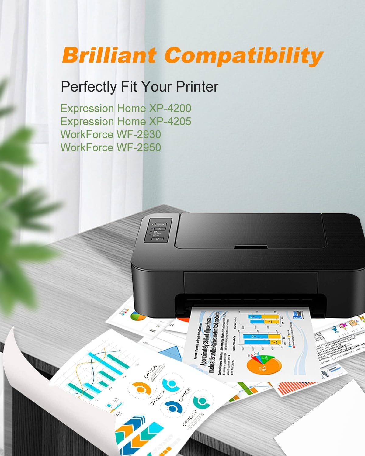 232XL Ink Cartridges Combo Pack Remanufactured Replacement for Epson 232 Ink Cartridge for Epson 232 232XL 232 XL T232 to use with Epson XP-4205 XP-4200 Workforce WF-2930 WF-2950 Printer (4 Pack