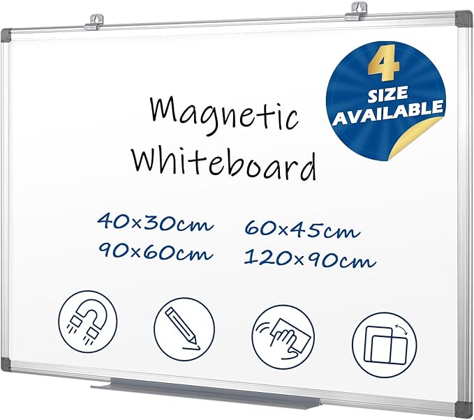 S SWANCROWN Magnetic Whiteboard 18 x 24 Inch Dry Erase Board Wall Mounted White Board for Meeting/Planning/Displaying