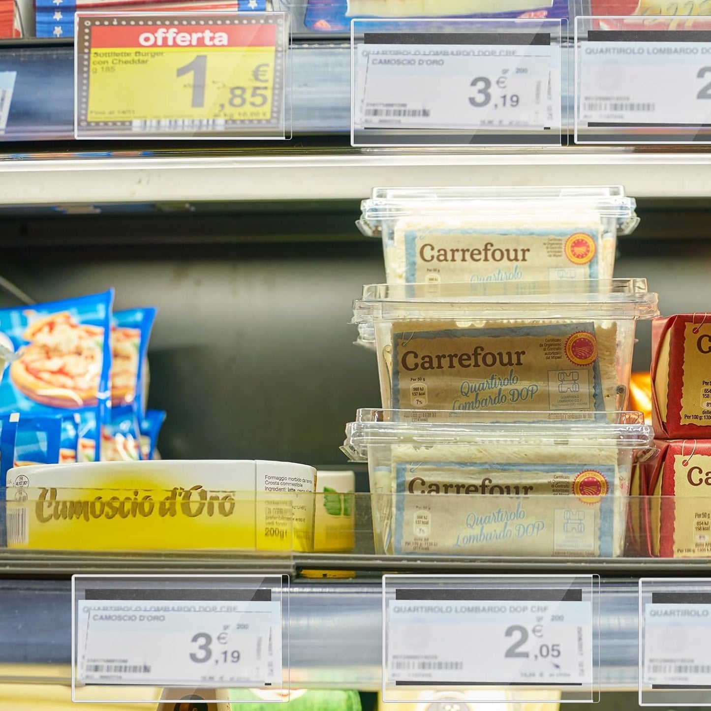 Ctosree 500 Pcs Magnetic Sign Holder Pallet Rack 5.5 x 3.5 Inches Magnetic Label Holder Clear Double Sided Window Display Frame Easy Front Opening for Window Door Office Schedule Store Home