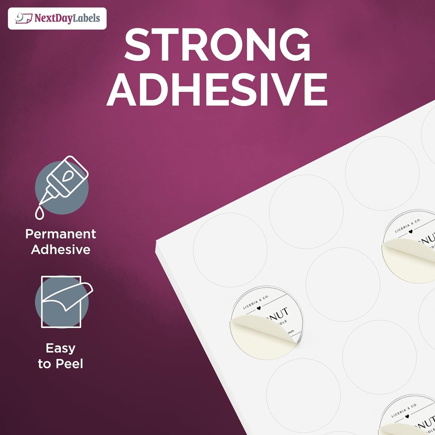NextDayLabels 1.66 Inch Round Sticker Labels - Matte White Laser/Inkjet Printable Circle Stickers (12000 Sheets, 24 Per Sheet)