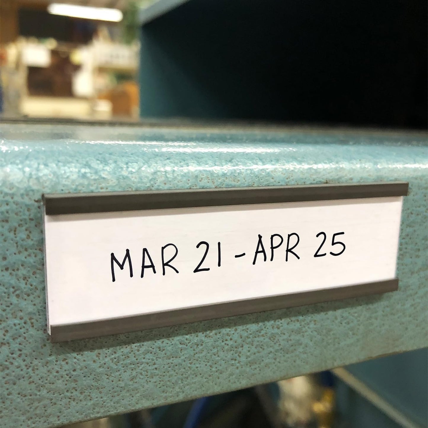 SmartSign (10-Pack) Magnetic C Channel Card Label Holders - 3" x 8" Metal Racks and Shelf Label Holders with Paper Inserts