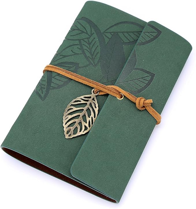 EvZ Vintage Dark Green PU Leather Cover Loose Leaf Blank Notebook Journal Diary Gift