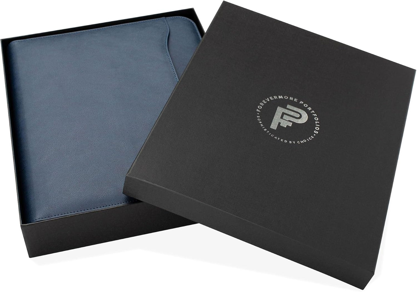 Portfolio Organizer - 3 Ring Binder with Notepad - 1.5 Inch Rings - Zippered Storage Pockets for Papers, Travel Documents, Presentation Folder, Cards, Passport, Tickets - Blue