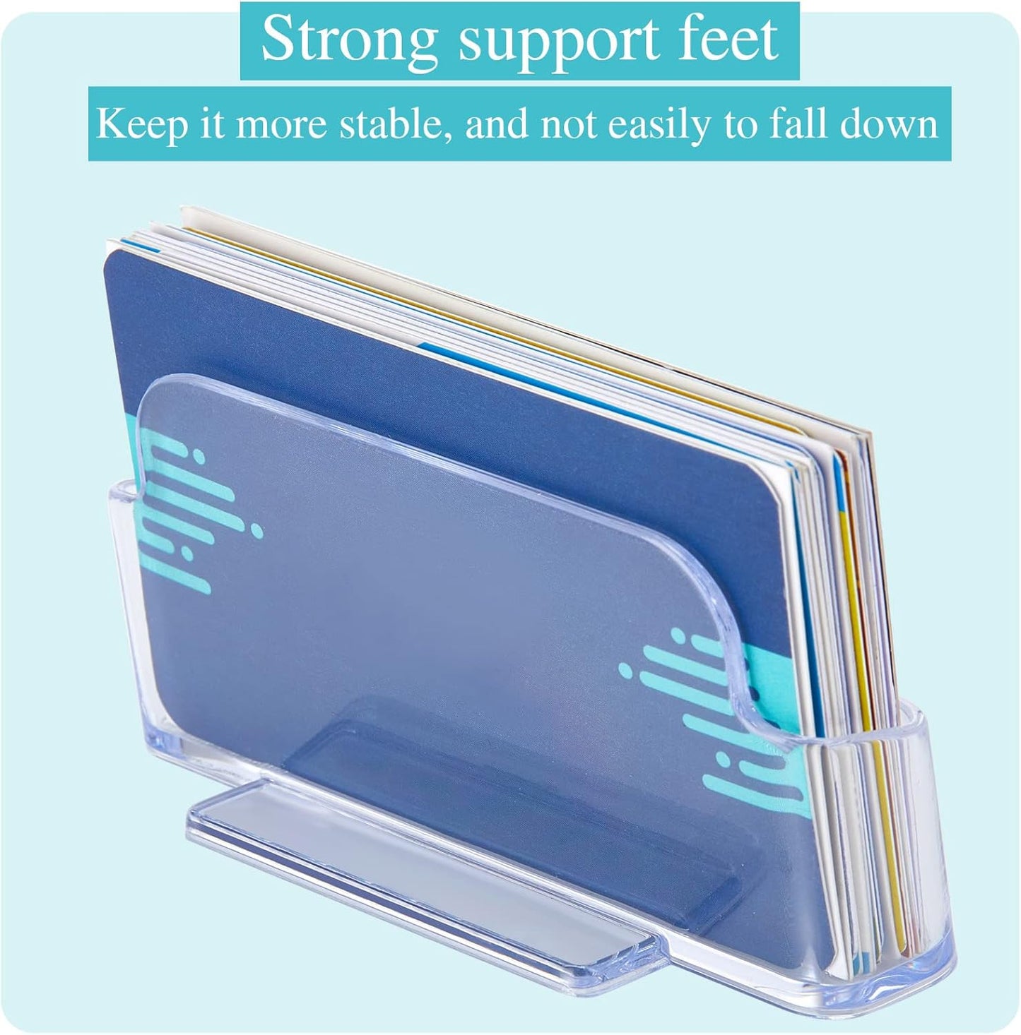 Thenshop 64 Pack Business Card Holder Desktop Business Card Stand Acrylic Holder Stand Clear Postcard Display for Home Office Desk Table (Desktop Style)