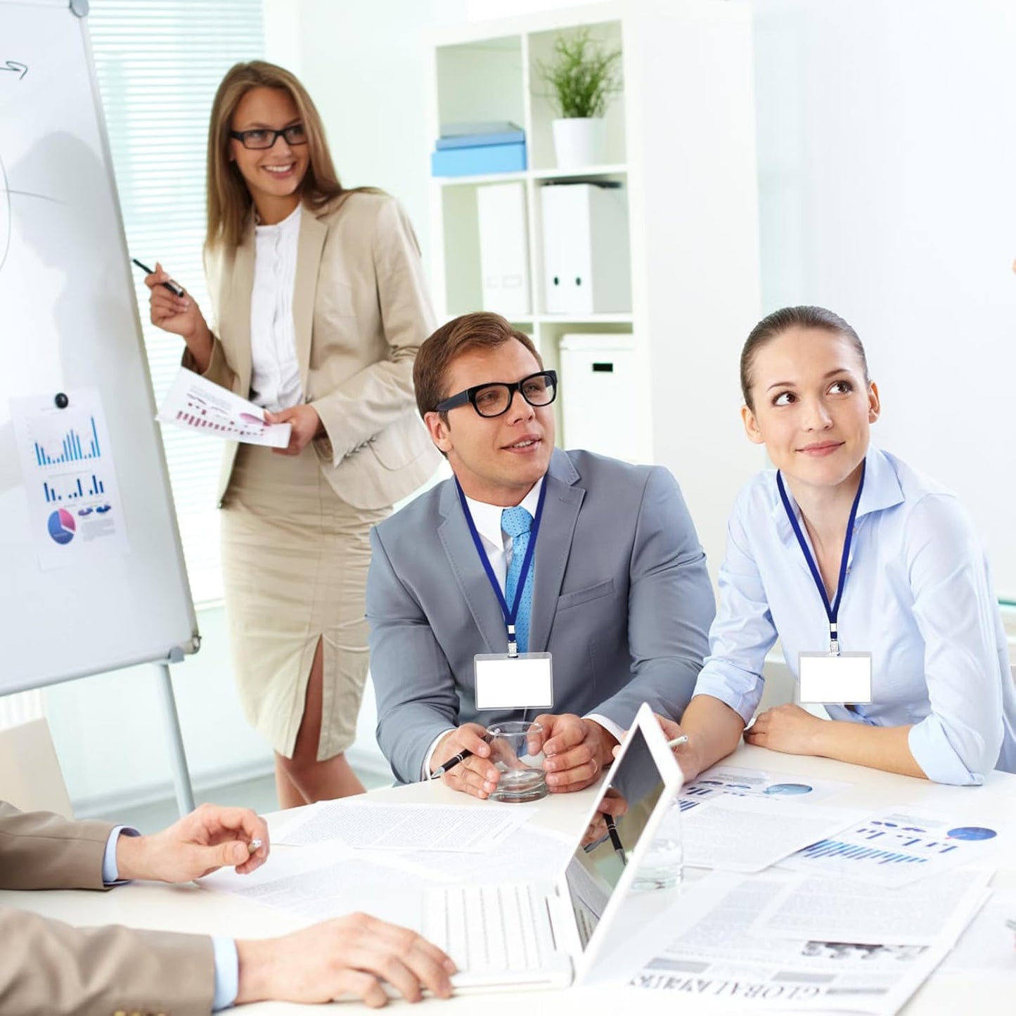 Lanyards for Id Badges,100 Packs Lanyard Bulk with Flat Badge for Name Tag Lanyard ID Holder