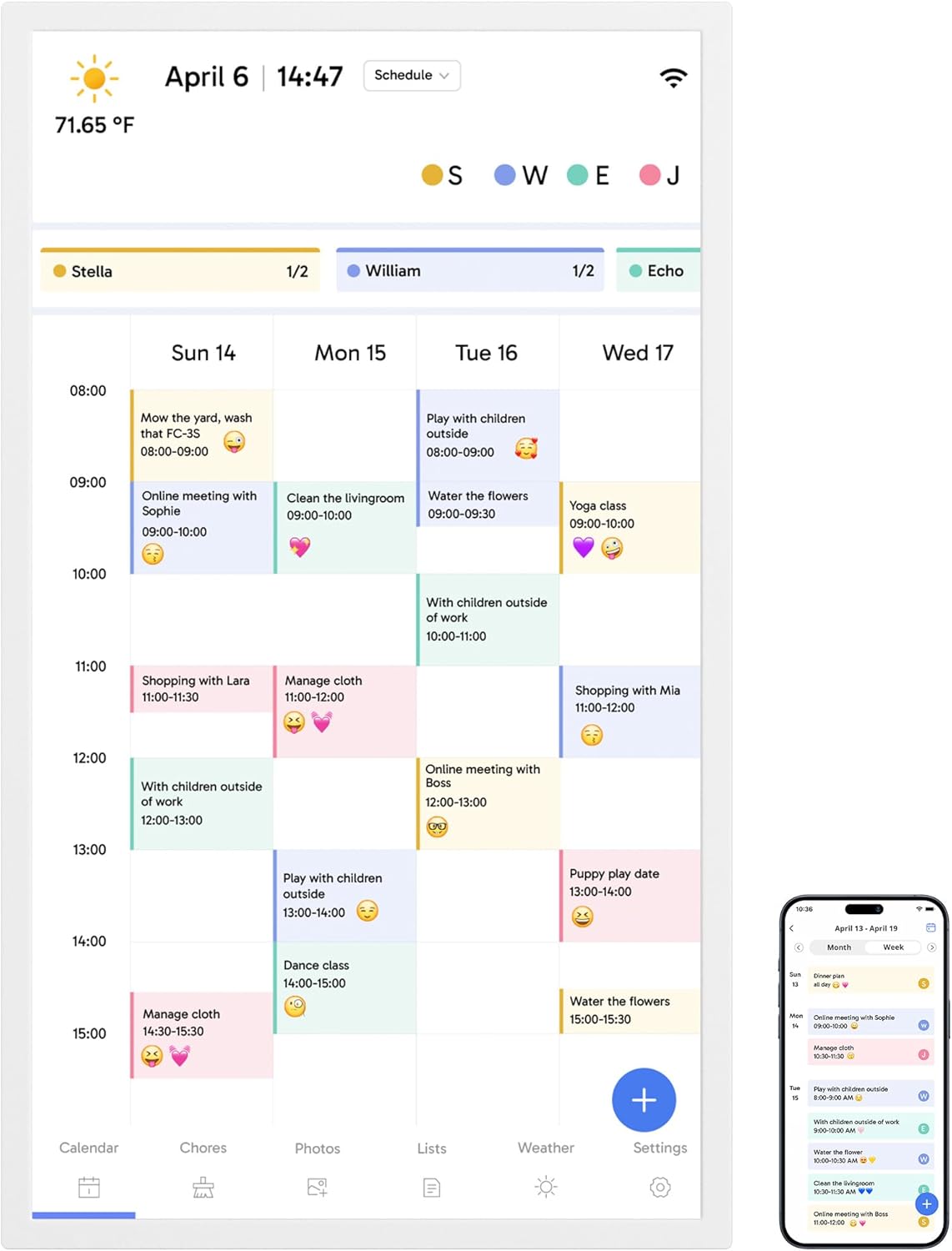 Dragon Touch 32" Digital Calendar Chore Chart – 1080P Full HD Interactive Touchscreen, Smart Family Planner, Hearth Display Digital Calendar Wall & Desk Mountable for Seamless Scheduling