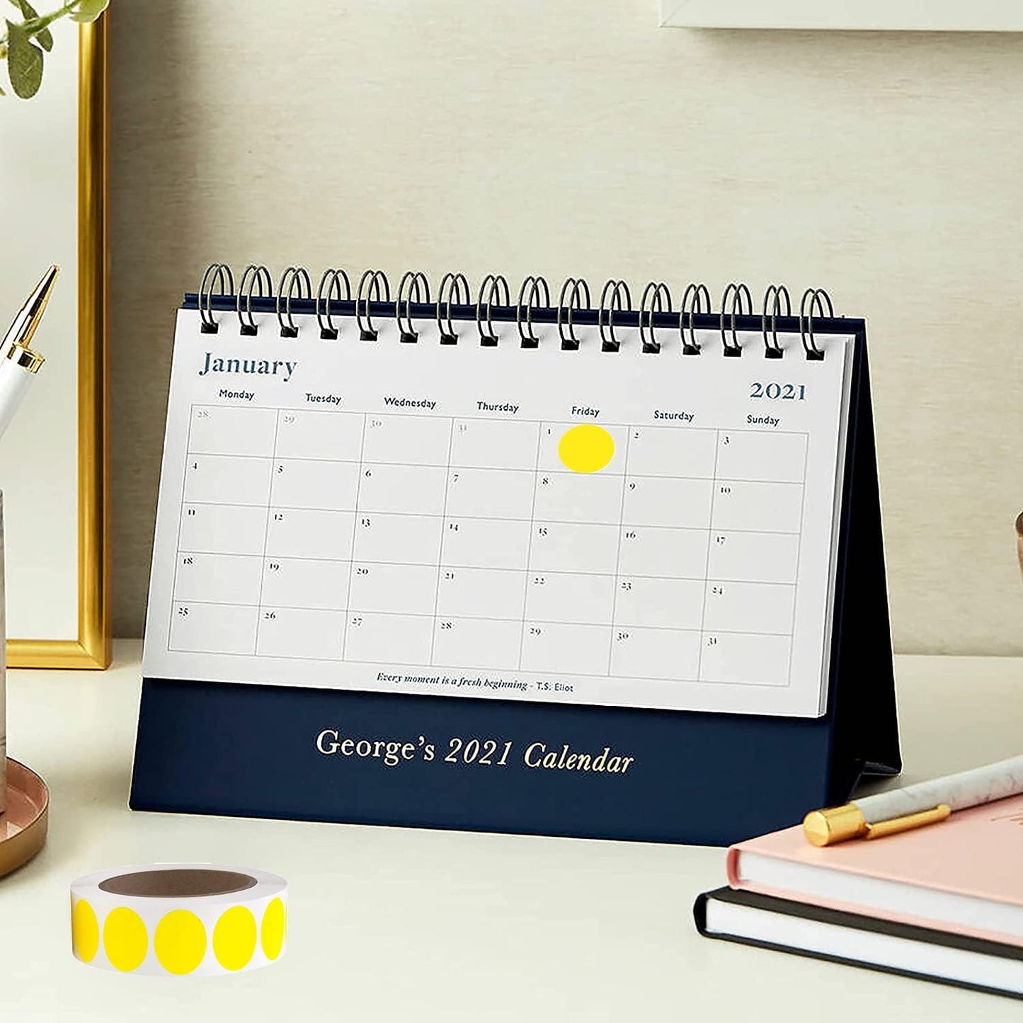 SHYGO® 1“ Yellow Circle Dot Stickers Color Coding Labels, 1000PCS 2 Rolls