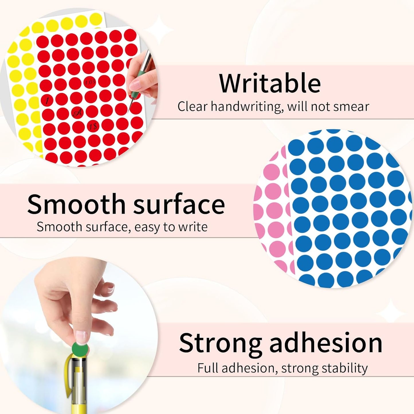 2520 PCS Colored Dot Stickers, 1/2'' Small Colored Dot Stickers Round Labels - 12 Colors