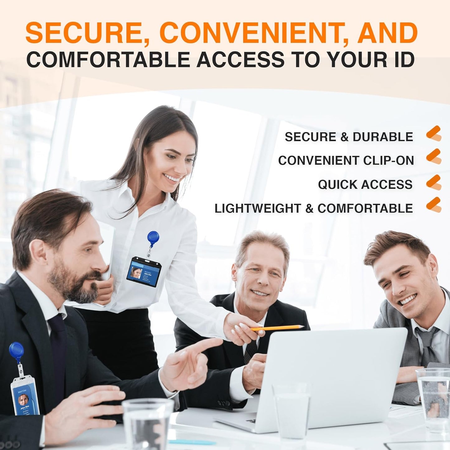 25 Pack Badge Reels Retractable Badge Holder with Clip, Id Clips for Badges, Id Badge Reel, Retractable Id Badge Clip with Clear Vinyl Strap & Alligator Swivel, No Twist Dispenser (Blue)