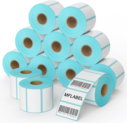 MFLABEL 2.25x1.25 inch Direct Thermal Labels 2-1/4 x 1-1/4 Inch White Printer Label for UPC Barcode, Self-Adhesive Address Shipping Thermal Label Stickers 24 Rolls（1 Rolls/1000 Labels）