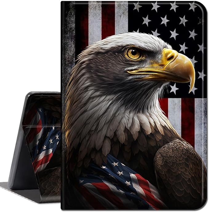 for Amazon Kindle Fire Max 11 Case (13th Generation, 2023 Release) 11",Slim Lightweight Smart Shell Stand Cover with Auto Wake/Sleep for All-New Fire 11 Max Tablet,American Flag Eagles