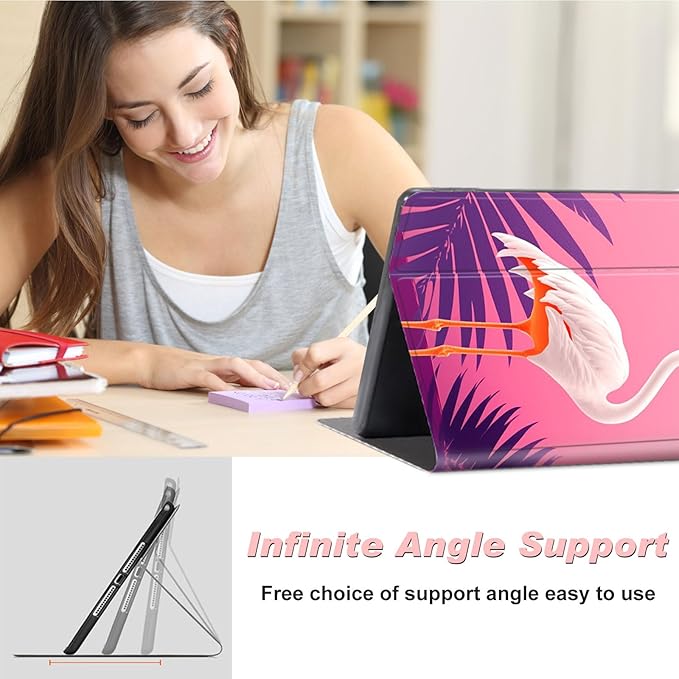 for All-New Kindle Fire 7 Tablet Case (12th Gen, 2022 Release),Slim Lightweight Smart Shell Stand Cover with Auto Wake/Sleep for Amazon Fire 7 Kids Tablet,Flamingo Pink