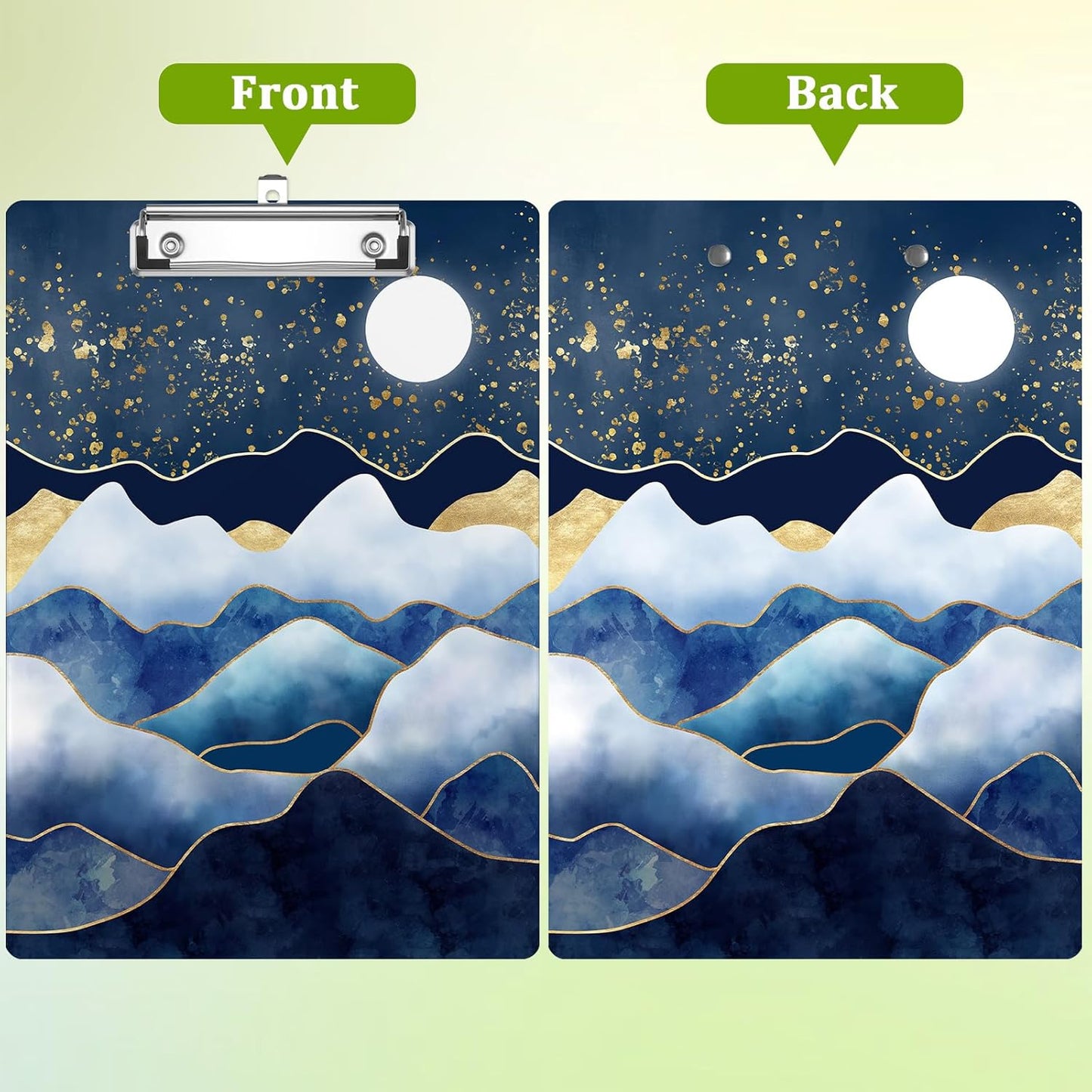 Vintage Mountain Landscape Clipboard,Decorative Acrylic Clipboard with Low Profile Metal Clip for Office,School,Teachers,Students Standard Letter Size 9x12.5