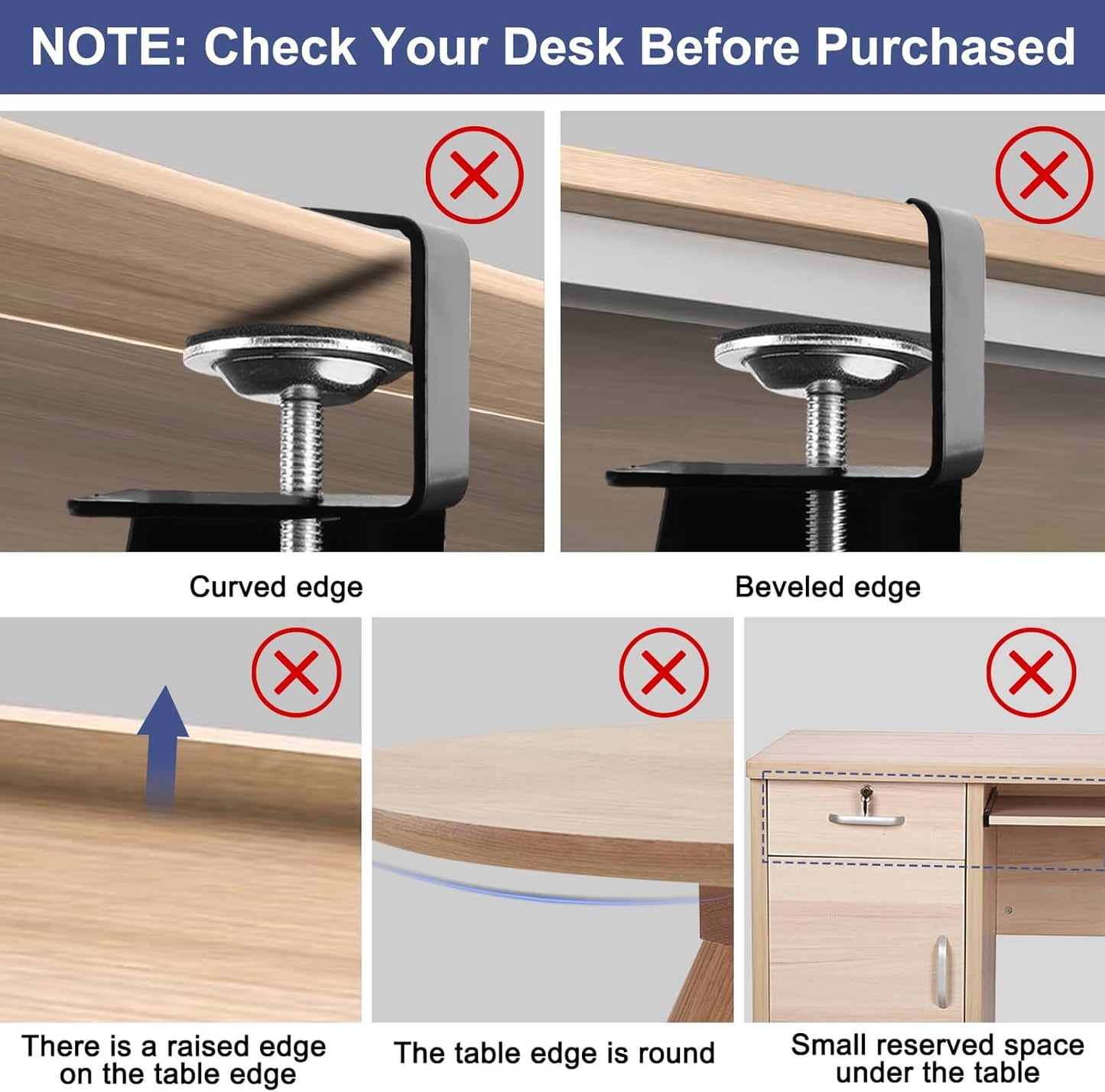 Desktop Keyboard Tray, Pull-Out Under The Table, 26.77 "X 11.81" Large-Sized Keyboard Tray, C-Shaped Lip Holder, Easy to Install, Suitable for Home Learning and Office Use(Black)