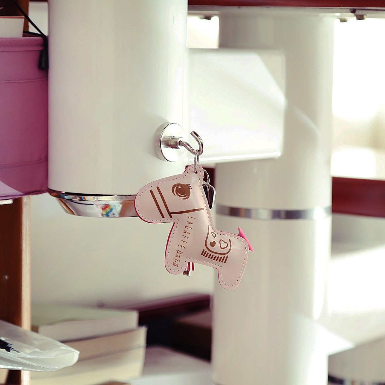 Neosmuk Magnetic Hooks for Cruise Cabins, Heavy Duty 130lb Strong Magnet Hook, Cruise Ship Essentials for Hanging, Metal Wall Refrigerator Hangers (Silver White, 4 Pack)