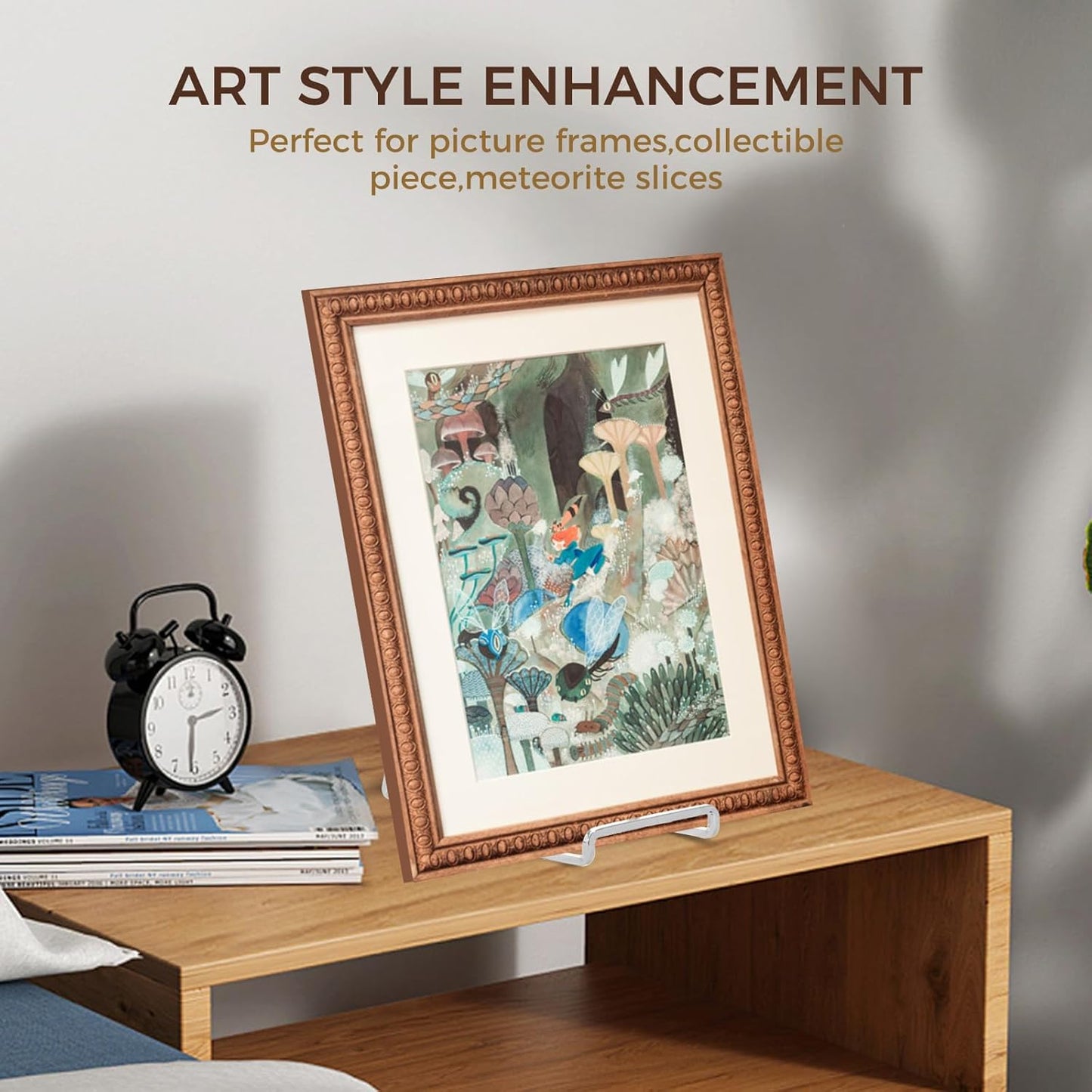 Plate Holder Easel Display Stand - 8 inch Metal Plate Stands for Display - Tabletop Picture Stand - Silver Iron Easels for Display Pictures | Photo Frames | Book | Decorative Plates | Plaque - 3 Pack