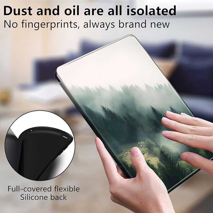 for All-New Amazon Kindle Fire HD 10 Tablet Case (13th Generation, 2023 Release) 10.1", 360 Degree Rotating Stand Cover with Auto Wake Sleep Case for Fire Tablet 10 2023,Misty Landscape Forest